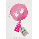 modern lief geboortekaartje ballon handjes